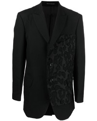 Мужской черный пиджак с леопардовым принтом от Yohji Yamamoto