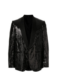Мужской черный пиджак с пайетками от Christian Pellizzari
