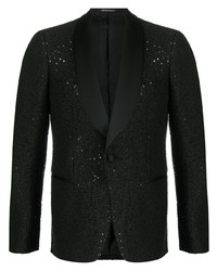 Мужской черный пиджак с пайетками от Emporio Armani