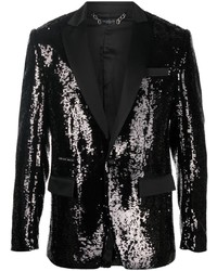 Мужской черный пиджак с пайетками от Philipp Plein