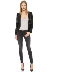 Женский черный пиджак с пайетками от Saylor