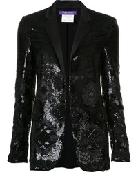 Женский черный пиджак с пайетками от Ralph Lauren