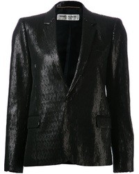 Женский черный пиджак с пайетками от Saint Laurent