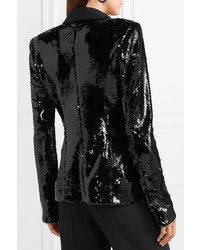 Женский черный пиджак с пайетками от Brandon Maxwell