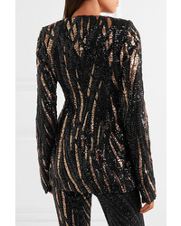 Женский черный пиджак с пайетками от Halpern