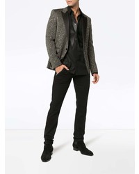 Мужской черный пиджак с пайетками от Saint Laurent