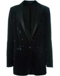 Женский черный пиджак с пайетками от Tagliatore