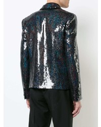Мужской черный пиджак с пайетками от Saint Laurent