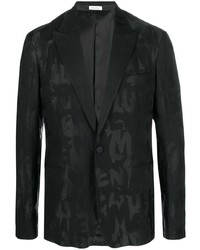 Мужской черный пиджак с принтом от Alexander McQueen