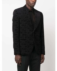 Мужской черный пиджак с принтом от Moschino