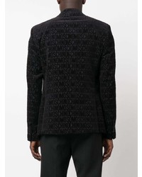 Мужской черный пиджак с принтом от Moschino