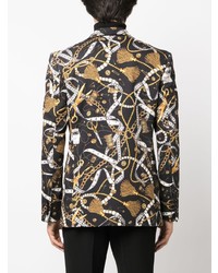 Мужской черный пиджак с принтом от Moschino