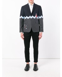 Мужской черный пиджак с принтом от Thom Browne