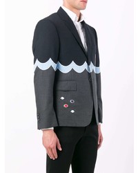 Мужской черный пиджак с принтом от Thom Browne