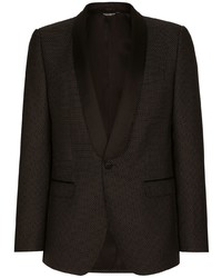 Мужской черный пиджак с принтом от Dolce & Gabbana