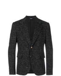 Мужской черный пиджак с принтом от Dolce & Gabbana