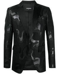 Мужской черный пиджак с принтом от DSQUARED2