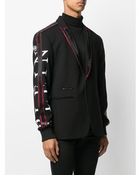 Мужской черный пиджак с принтом от Philipp Plein