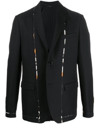Мужской черный пиджак с принтом от Fendi