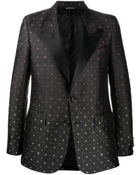 Мужской черный пиджак с принтом от Givenchy