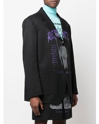 Мужской черный пиджак с принтом от Raf Simons