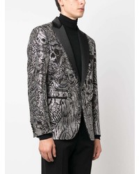 Мужской черный пиджак с принтом от Philipp Plein