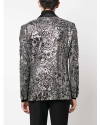 Мужской черный пиджак с принтом от Philipp Plein
