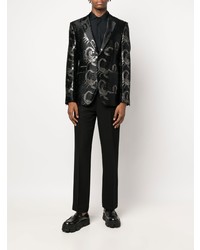 Мужской черный пиджак с принтом от Philipp Plein