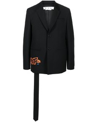 Мужской черный пиджак с принтом от Off-White