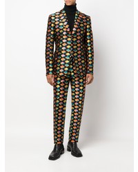 Мужской черный пиджак с принтом от Moschino