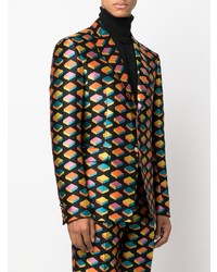 Мужской черный пиджак с принтом от Moschino