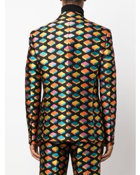 Мужской черный пиджак с принтом от Moschino