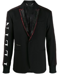 Мужской черный пиджак с принтом от Philipp Plein