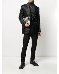 Мужской черный пиджак с принтом от Tom Ford