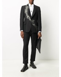Мужской черный пиджак с принтом от Alexander McQueen
