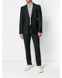 Мужской черный пиджак с принтом от Alexander McQueen