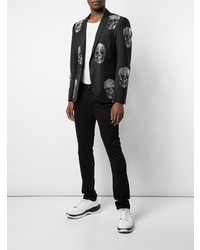 Мужской черный пиджак с принтом от Philipp Plein