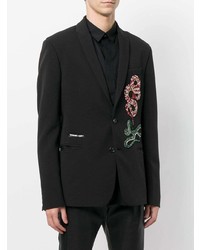 Мужской черный пиджак с принтом от Philipp Plein