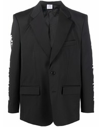 Мужской черный пиджак с принтом от Vetements