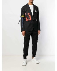 Мужской черный пиджак с принтом от DSQUARED2