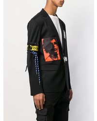 Мужской черный пиджак с принтом от DSQUARED2