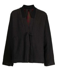 Мужской черный пиджак с узором "в ёлочку" от Maharishi
