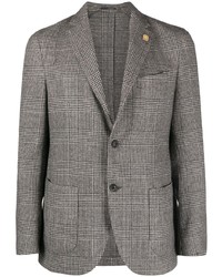 Мужской черный пиджак с узором "гусиные лапки" от Lardini