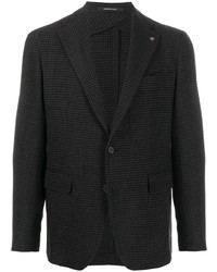 Мужской черный пиджак с узором "гусиные лапки" от Tagliatore