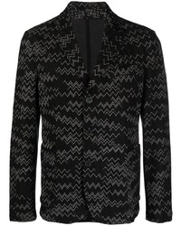 Мужской черный пиджак с узором зигзаг от Missoni