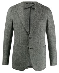 Мужской черный пиджак с узором зигзаг от Tagliatore