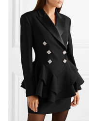 Женский черный пиджак с украшением от Alessandra Rich