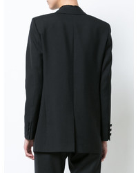 Женский черный пиджак с украшением от Saint Laurent