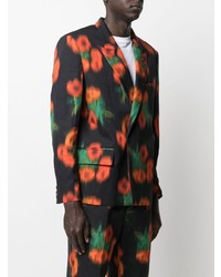 Мужской черный пиджак с цветочным принтом от Kenzo