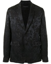 Мужской черный пиджак с цветочным принтом от Ann Demeulemeester